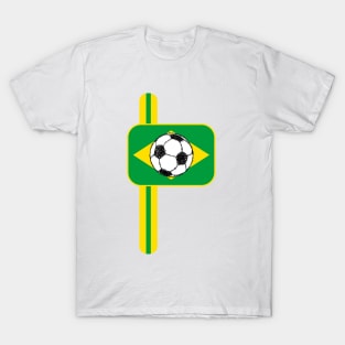 Brazil Flag Football Sketch T-Shirt